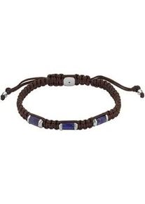 Armband Fossil "JEWELRY, JF04470040, JF04471710" Armbänder Gr. Edelstahl-Nylon, blau (edelstahlfarben, braun, blau, blau) mit Sodalith oder Tigerauge