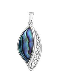 Ketten-Anhänger Vivance "925-Sterling Silber rhodiniert Abalone" Schmuckanhänger Gr. ONE-SIZE, Silber 925 (Sterlingsilber), 2,9 g, bunt (bunt, bunt) Damen