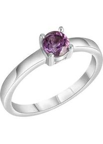 Fingerring Vivance "925-Sterling Silber rhodiniert Amethyst" Fingerringe Gr. 054 (17,2), Silber 925 (Sterlingsilber), weiß (weiß, lila) Damen