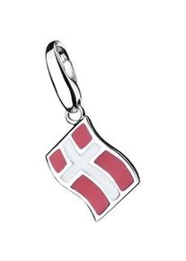 Charm-Einhänger Giorgio Martello MILANO "Flagge Dänemark, Silber 925" Charms bunt Damen