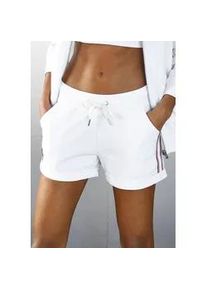 H.I.S. Strandshorts H.I.S Gr. 44/46, N-Gr, weiß Damen Hosen Sweatshorts mit seitlichen Tapestreifen