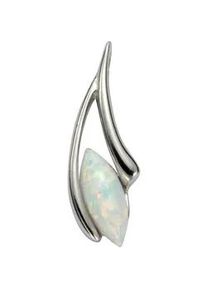 Ketten-Anhänger Vivance "925/- Sterling Silber rhodiniert Opal" Schmuckanhänger Gr. ONE-SIZE, Silber 925 (Sterlingsilber), 1,0 g, weiß Damen