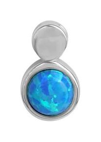 Ketten-Anhänger Vivance "925/- Sterling Silber rhodiniert imit. Opal blau" Schmuckanhänger Gr. ONE-SIZE, Silber 925 (Sterlingsilber), 1,4 g, weiß Damen