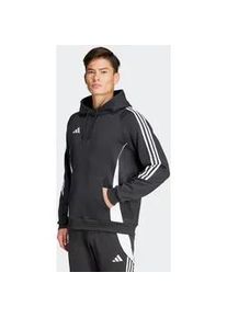 Kapuzensweatshirt Adidas PERFORMANCE "TIRO24 SWHOOD" Gr. L, schwarz-weiß (schwarz, weiß) Herren Sweatshirts