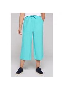 Leinenhose SOCCX Gr. XS, Normalgrößen, blau (lagoon blue) Damen Hosen mit verkürztem Bein