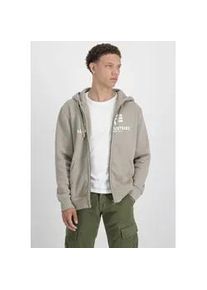 Kapuzensweatjacke Alpha Industries "BASIC ZIP HOODY" Gr. S, beige (vintage sand) Herren Sweatjacken