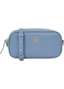 Umhängetasche Tommy Hilfiger "Women TH REFINED CAMERA BAG Crossover" Gr. B/H/T: 20cm x 10cm x 6cm, blau (faded ink) Damen Taschen Tasche Handtasche