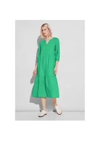 Midikleid Street One Gr. 42, EURO-Größen, grün (soft grass green) Damen Kleider aus Leinen