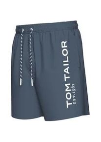 Badehose Tom Tailor Gr. L, N-Gr, blau (navy dress blues) Herren Badehosen mit gemusterten Kordeln