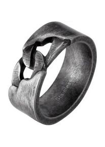 Fingerring Firetti "Schmuck Geschenk Edelstahl Ring Damen Herren Panzerkette Vintage" Fingerringe Gr. 62, Edelstahl, 9,1mm, schwarz Damen