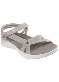 Sandale Skechers "GO WALK FLEX SANDAL-SUBLIME-X" Gr. 42, grau (taupe) Damen Schuhe Sommerschuh, Sandalette, Klettschuh, mit Goga Mat Footbed