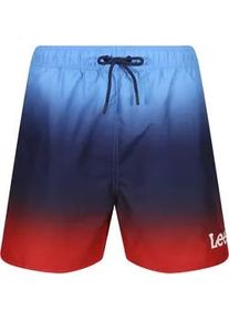 Badeshorts Lee ""Pipe"" Gr. M (46), N-Gr, blau (blue/red) Herren Badehosen Dip-Dye Optik, elastischer Bund