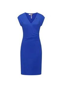 Etuikleid Ragwear "Crupi" Gr. L (40), Normalgrößen, blau (indigo) Damen Kleider Etuikleid figurbetontes Sommerkleid mit Raffung an der Taille