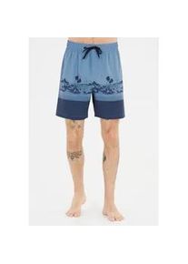 Badeshorts CRUZ "Hector" Gr. XXL, US-Größen, blau Herren Badehosen aus atmungsaktivem Material mit lässigem Print