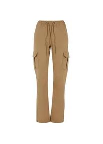 Cargohose Urban Classics "Urban Classics Damen Ladies High Waist Twill Cargo Pants" Gr. L, US-Größen, beige (unionbeige) Damen Hosen