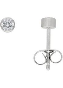 Paar Ohrhänger ADELIA ́S "Edelstahl Ohrringe Ohrstecker mit Zirkonia Ø 3,5 mm" Gr. Damen, Edelstahl, silberfarben (silber) Damen mit Zirkonia Edelstahlschmuck für