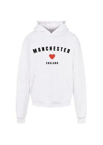 Kapuzensweatshirt Merchcode "Merchcode Herren Manchester Ultra Heavy Hoody" Gr. L, weiß Herren Sweatshirts