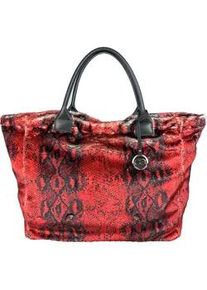 Schultertasche Collezione Alessandro "Buckingham" Gr. B/H/T: 50cm x 32cm x 18cm one size, rot Damen Taschen aus weichem Kunstpelz mit rotem Schlangenprint