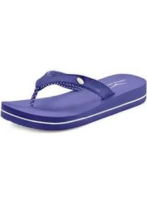 Badezehentrenner Venice Beach Gr. 36, blau (royalblau) Damen Schuhe Sandale, Pantolette, Badeschuh ultraleicht mit Glitzerband VEGAN