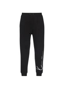 Stoffhose Karl Kani "Karl Kani Herren KKMQ12007 SIGNATURE RETRO SWEATPANTS BLK" Gr. S, US-Größen, schwarz Herren Hosen