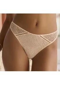 String Lascana Gr. 44/46, beige (puder) Damen Unterhosen mit edlem Ringaccessoire in Horn-optik