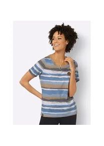 WITT T-Shirt CASUAL LOOKS "Shirt" Gr. 52, blau (mittelblau, camel, bedruckt) Damen Shirts