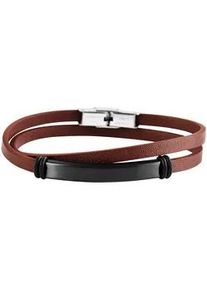 Edelstahlarmband ADELIA ́S "Herren Armband aus Edelstahl 42 cm" Armbänder Gr. 42, Edelstahl, schwarz Herren