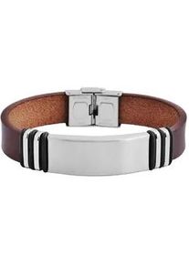 Edelstahlarmband ADELIA ́S "Herren Armband aus Edelstahl 21 cm" Armbänder Gr. 21, Edelstahl, braun Herren