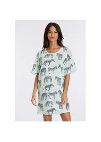 Sleepshirt Vivance DREAMS Gr. 40/42, N-Gr, grün (mint, gemustert) Damen Kleider mt Animal Alloverprint