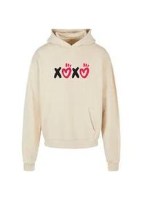 Kapuzensweatshirt Merchcode "Merchcode Herren Valentines Day - XOXO Ultra Heavy Hoody" Gr. XL, beige (sand) Herren Sweatshirts