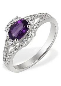 Fingerring Goldmaid Fingerringe Gr. Silber 925 (Sterlingsilber), weiß Damen 925 Sterlingsilber 1 Amethyst 40 Zirkonia