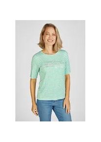 Print-Shirt Rabe "Rabe T-Shirt mit Ringelmuster" Gr. 46, grün Damen Shirts