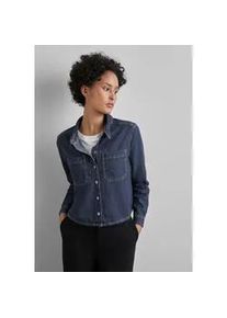 Jeansbluse Street One Gr. 46, blau (dunkelblau) Damen Blusen in Denim-Optik