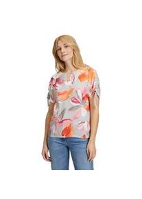 Kurzarmshirt Betty Barclay "Betty Barclay Oversize-Shirt mit Aufdruck" Gr. 38, bunt (grau/rosa) Damen Shirts Raffung