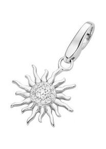 Charm-Einhänger Giorgio Martello MILANO "Sonne mit Zirkonia, Silber 925" Charms weiß Damen