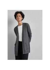 Cardigan Street One Gr. 42, grau (gravel meliert) Damen Strickjacken mit Materialmix