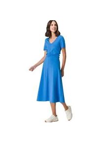 Midikleid Zero "Zero mit Raffung" Gr. 42, Normalgrößen, blau (campanula) Damen Kleider drapiert gerafft