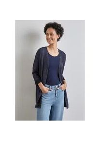 Cardigan Street One Gr. 44, blau (night sky blue mel.) Damen Strickjacken mit Materialmix