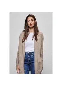 Cardigan Street One Gr. 42, beige (warm taupe meliert) Damen Strickjacken mit aufgenähten Taschen