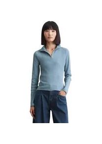 Marc O'Polo Langarmshirt MARC O'POLO DENIM "aus Ripp-Jersey" Gr. XL, blau Damen Shirts