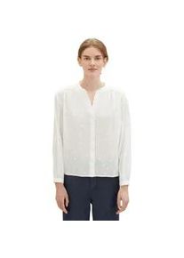 Langarmbluse Tom Tailor Gr. 42, weiß (offwhite tonal embroidery) Damen Blusen mit Allover-Stickereien