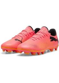 Fußballschuh Puma "FUTURE 7 PLAY FG/AG Fußballschuhe Herren" Gr. 45, bunt (sunset glow black sun stream pink orange) Schuhe