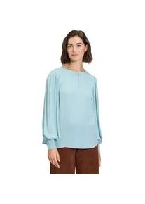 Satinbluse Betty Barclay "Betty Barclay Satin-Bluse langarm" Gr. 42, blau (hellblau) Damen Blusen