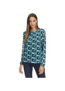 BETTY & CO Kurzarmshirt BETTY & CO "Betty Co Blusenshirt mit gekräuseltem Ausschnitt" Gr. XL, grün (mint/black) Damen Shirts Druck