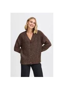 Strickjacke Fransa "Fransa FRSPOTTA CAR 2" Gr. XL, braun (rain drum mix) Damen Strickjacken