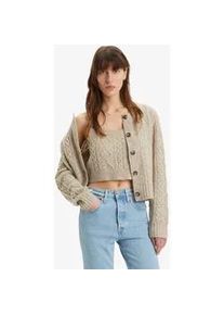 Levi's Cardigan LEVI'S "PRIMROSE CABLE CARDIGAN" Gr. M (38), beige (oatmeal heather marled vanilla mn, 90194) Damen Strickjacken mit Muster