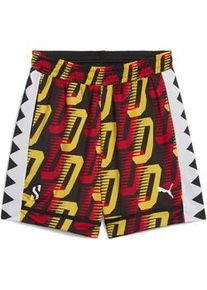 Shorts Puma "Scoot All Jaws Basketballshorts mit Allover-Print Herren" Gr. M, Normalgrößen, schwarz (schwarz aop) Herren Hosen