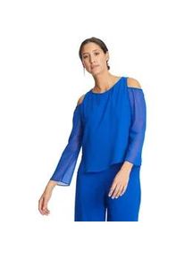 Shirtbluse Vera Mont "Vera Mont Blusenshirt schulterfrei" Gr. 40, blau (bright lapis) Damen Blusen