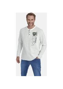 Funktionsshirt Jan Vanderstorm "Sweatshirt REGINALD" Gr. 5XL, weiß (wollweiß melange) Herren Shirts