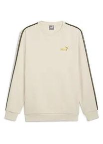 Sweatshirt Puma "ESS TAPE MINIMAL GOLD Rundhalsshirt Herren" Gr. S, weiß (alpine snow white) Herren Sweatshirts